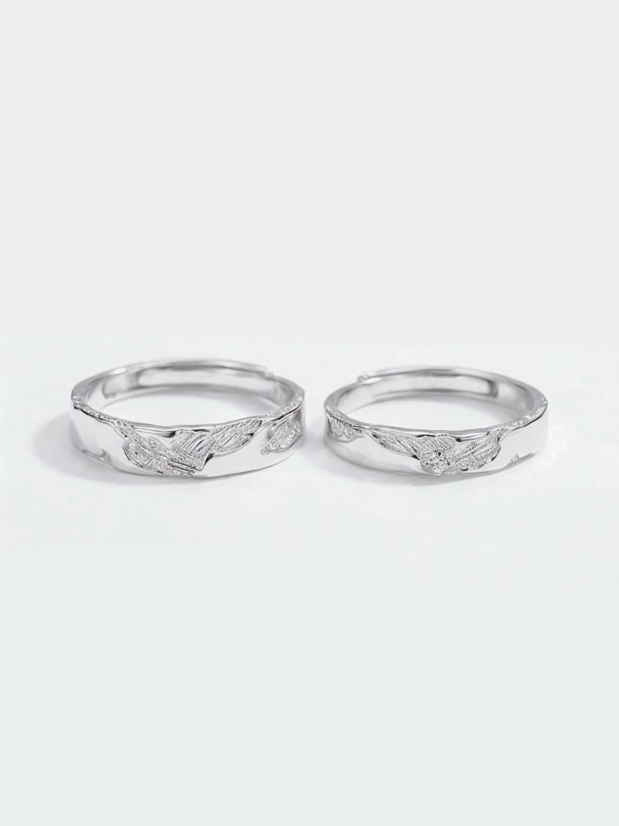 Carved Wing Ring Set