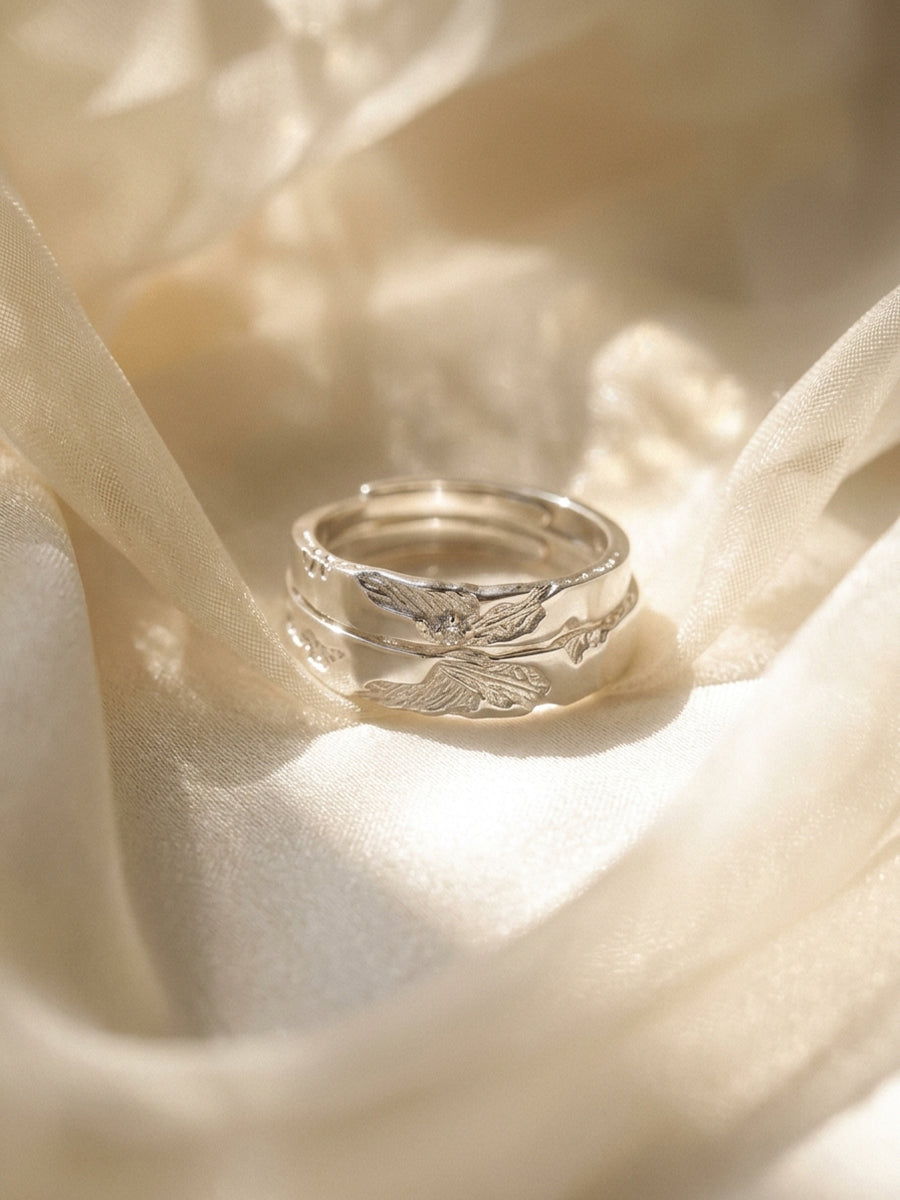 Carved Wing Ring Set