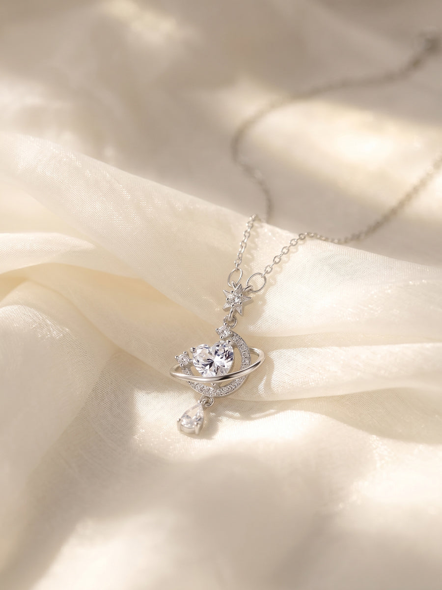 Saturn's Heart Necklace
