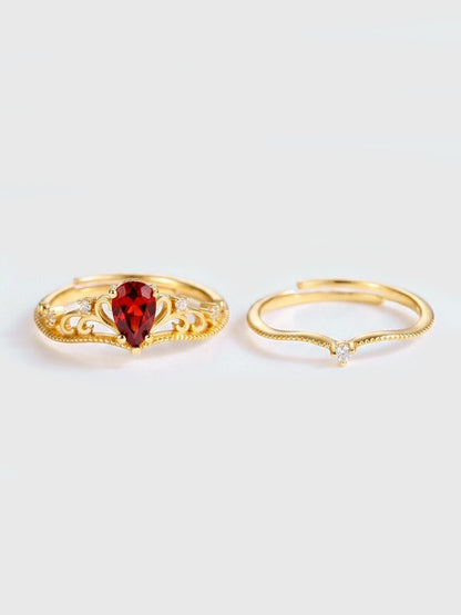 Scarlet Crown Ring Set